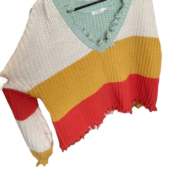 Blu Pepper striped knit top with bell sleeves - Picture 4 of 4